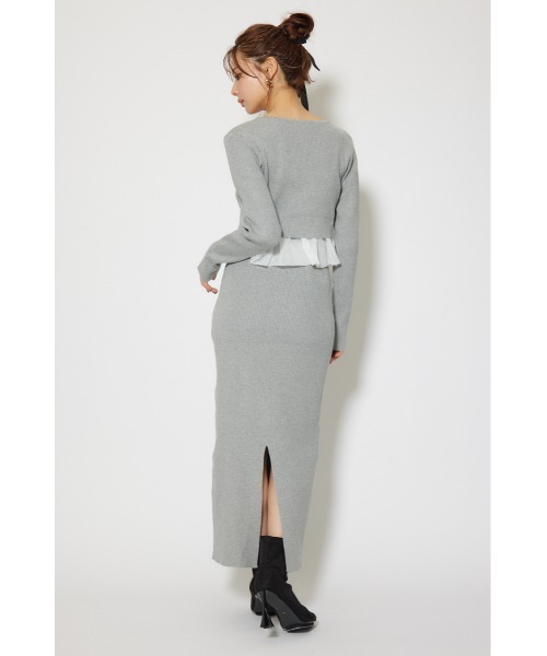 rienda（リエンダ）の「ペプラムカーデセットキャミワンピース 秋服 冬