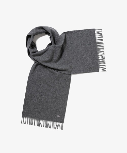 LACOSTE(ラコステ)の「リバーシブルメリノウールマフラー(マフラー・メンズ・グレー系その他/ブラック×ブラック・FREE)」の2枚目の写真