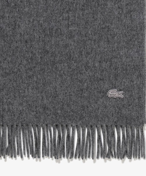 LACOSTE(ラコステ)の「リバーシブルメリノウールマフラー(マフラー・メンズ・グレー系その他/ブラック×ブラック・FREE)」の5枚目の写真