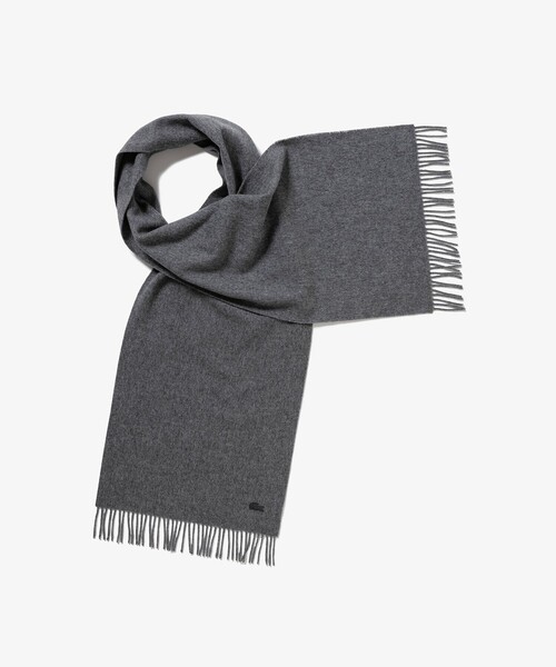 LACOSTE(ラコステ)の「リバーシブルメリノウールマフラー(マフラー・メンズ・グレー系その他/ブラック×ブラック・FREE)」の6枚目の写真