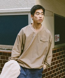 レトロチェック布帛プルオーバー