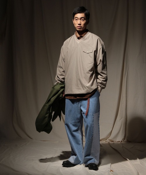 niko and...(ニコアンド)の「レトロチェック布帛プルオーバー(Tシャツ/カットソー・メンズ・ネイビー/ベージュ・LARGE/MEDIUM)」の21枚目の写真