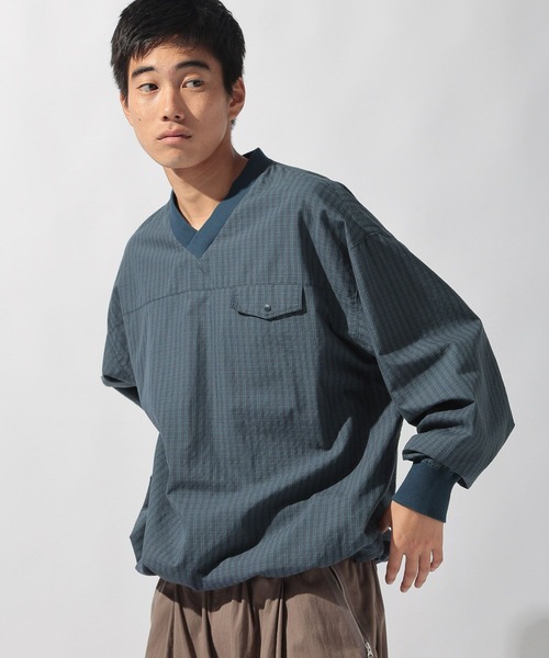 niko and...(ニコアンド)の「レトロチェック布帛プルオーバー(Tシャツ/カットソー・メンズ・ネイビー/ベージュ・LARGE/MEDIUM)」の8枚目の写真