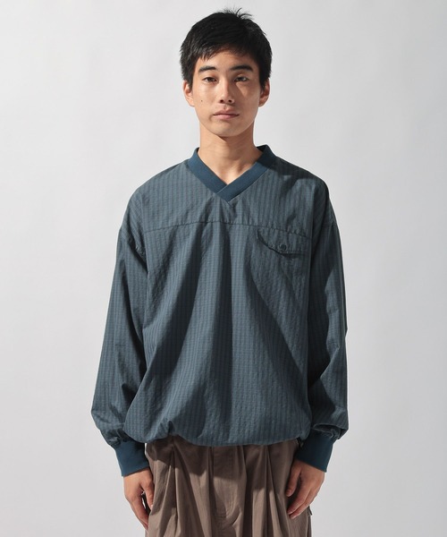 niko and...(ニコアンド)の「レトロチェック布帛プルオーバー(Tシャツ/カットソー・メンズ・ネイビー/ベージュ・LARGE/MEDIUM)」の9枚目の写真