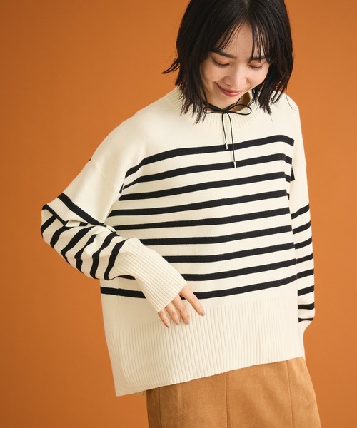 Green　Parks（グリーンパークス）の「ふわもっちニットプルオーバー（ニット/セーター・レディース・モカ/イエロー/ネイビー/パープル/ボルドー/オフホワイト/杢グレー/その他7・FREE）」の8枚目の写真