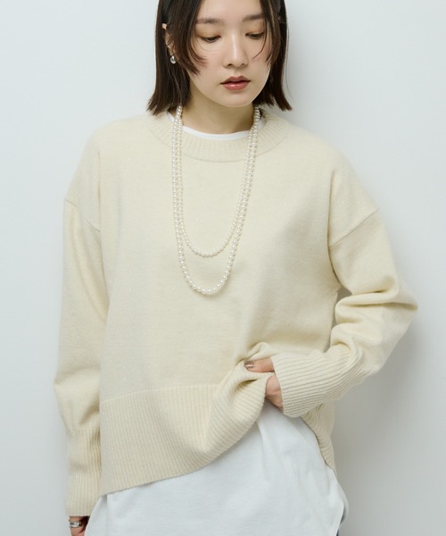 セール】ふわもっちニットプルオーバー（ニット/セーター）｜Green