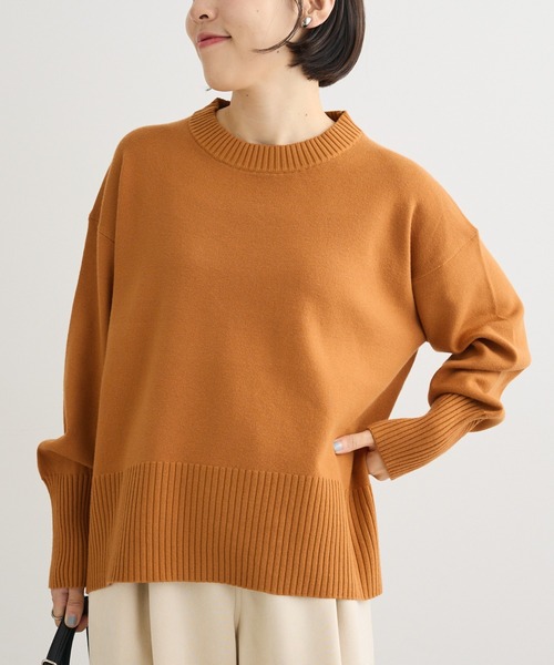 Green　Parks（グリーンパークス）の「ふわもっちニットプルオーバー（ニット/セーター・レディース・モカ/イエロー/ネイビー/パープル/ボルドー/オフホワイト/杢グレー/その他7・FREE）」の7枚目の写真