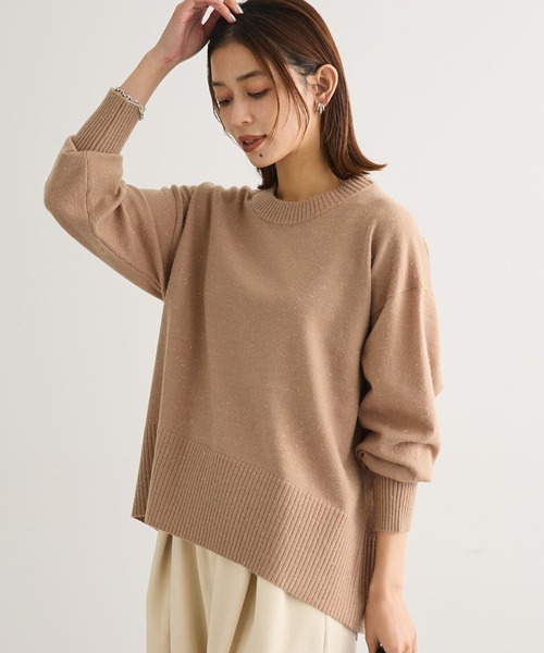 Green　Parks（グリーンパークス）の「ふわもっちニットプルオーバー（ニット/セーター・レディース・モカ/イエロー/ネイビー/パープル/ボルドー/オフホワイト/杢グレー/その他7・FREE）」の4枚目の写真