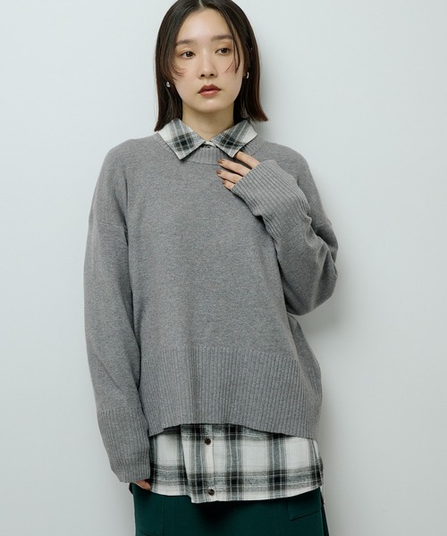 値下げ！セオリー　スウェット　ニット　プルオーバー　グレー セール】ふわもっちニットプルオーバー（ニット/セーター）｜Green