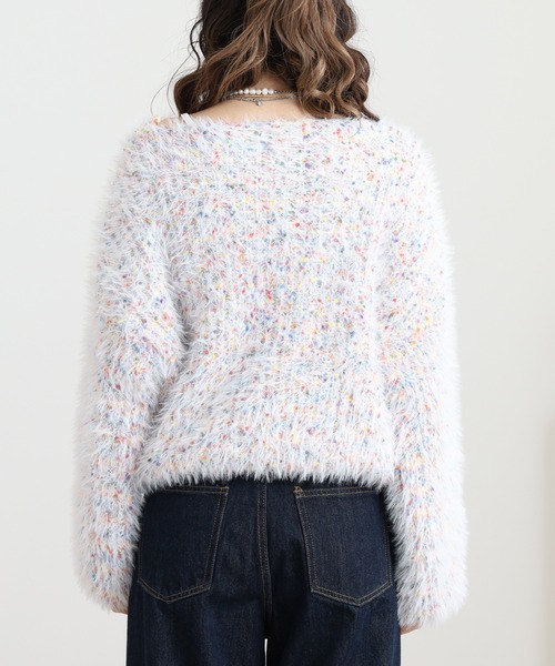 crossi(クロッシー)の「Crossi ミックスカラーシャギーニットプルオーバー(ニット/セーター・レディース・パープル/ホワイト/グレー・FREE)」の17枚目の写真