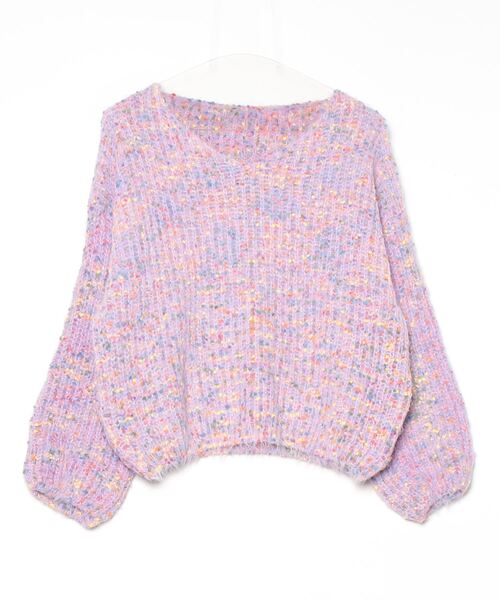 crossi(クロッシー)の「Crossi ミックスカラーシャギーニットプルオーバー(ニット/セーター・レディース・パープル/ホワイト/グレー・FREE)」の13枚目の写真