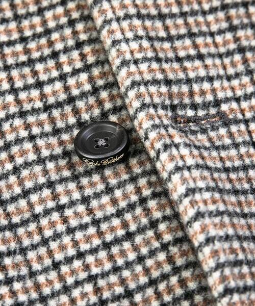BROOKS BROTHERS(ブルックスブラザーズ)の「ウール/ポリエステル ダブルフェイス ガンクラブチェック ウォーキングコート(カバーオール・メンズ・ベージュ・SMALL/LARGE/MEDIUM)」の4枚目の写真
