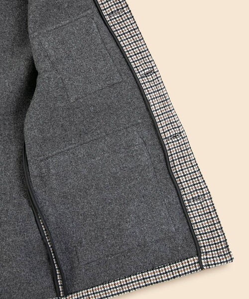 BROOKS BROTHERS(ブルックスブラザーズ)の「ウール/ポリエステル ダブルフェイス ガンクラブチェック ウォーキングコート(カバーオール・メンズ・ベージュ・SMALL/LARGE/MEDIUM)」の6枚目の写真
