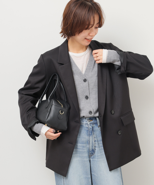 JOURNAL STANDARD relume(ジャーナルスタンダード レリューム)の「《追加 / 新色》ダブルフロントテーラードジャケット(テーラードジャケット・レディース・チャコールグレー/ブラック・FREE)」の14枚目の写真