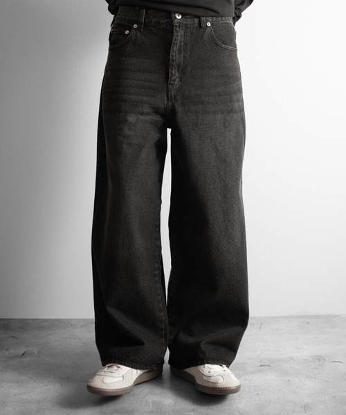 RUUBON(ルーボン)の「【RUUBON】vintage washed straight denim pants / ヴィンテージ ウォッシュド ストレートデニムパンツ(デニムパンツ・メンズ・インディゴブルー/サックスブルー/ブラック/ライトグレー・L/M/S)」の2枚目の写真