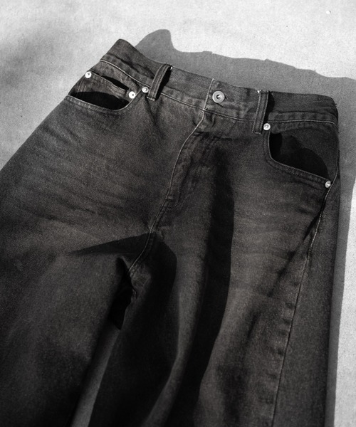 RUUBON(ルーボン)の「【RUUBON】vintage washed straight denim pants / ヴィンテージ ウォッシュド ストレートデニムパンツ(デニムパンツ・メンズ・インディゴブルー/サックスブルー/ブラック/ライトグレー・L/M/S)」の5枚目の写真