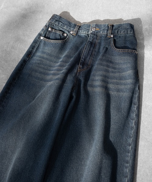 RUUBON(ルーボン)の「【RUUBON】vintage washed straight denim pants / ヴィンテージ ウォッシュド ストレートデニムパンツ(デニムパンツ・メンズ・インディゴブルー/サックスブルー/ブラック/ライトグレー・L/M/S)」の11枚目の写真
