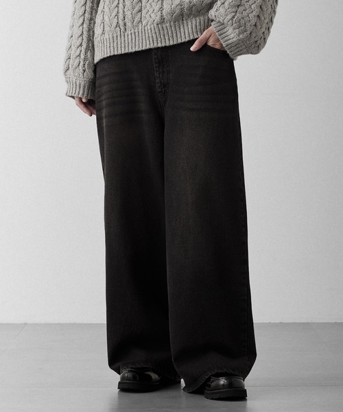 RUUBON(ルーボン)の「【RUUBON】vintage washed straight denim pants / ヴィンテージ ウォッシュド ストレートデニムパンツ(デニムパンツ・メンズ・インディゴブルー/サックスブルー/ブラック/ライトグレー・L/M/S)」の21枚目の写真