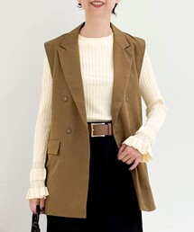 fredy couleur | 袖口フリルリブニット(ニット/セーター)