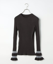 fredy couleur | 袖口フリルリブニット(ニット/セーター)