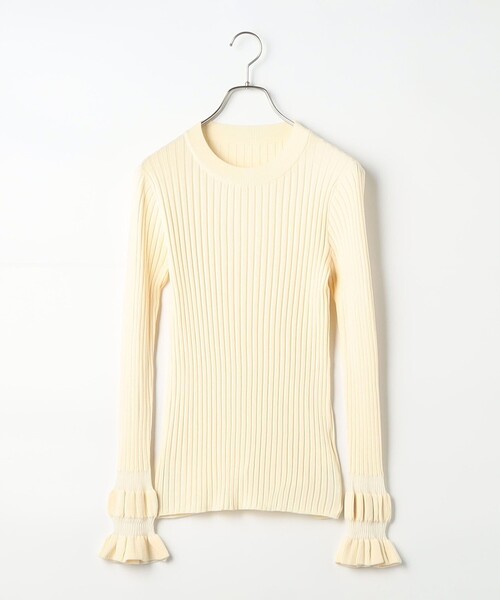 fredy couleur（フレディクルール）の「袖口フリルリブニット（ニット/セーター・レディース・オフホワイト/チャコールグレー/ブラック・38）」の12枚目の写真