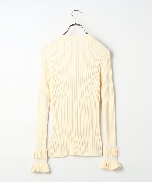 fredy couleur（フレディクルール）の「袖口フリルリブニット（ニット/セーター・レディース・オフホワイト/チャコールグレー/ブラック・38）」の16枚目の写真