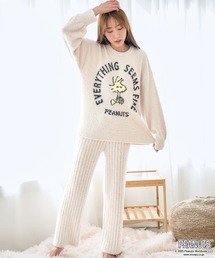 aimerfeel(エメフィール)のPEANUTS スヌーピー フェイス ニット 長袖 上下セット(ルームウェア/パジャマ)