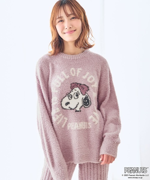 PEANUTS スヌーピー フェイス ニット 長袖 上下セット（ルームウェア