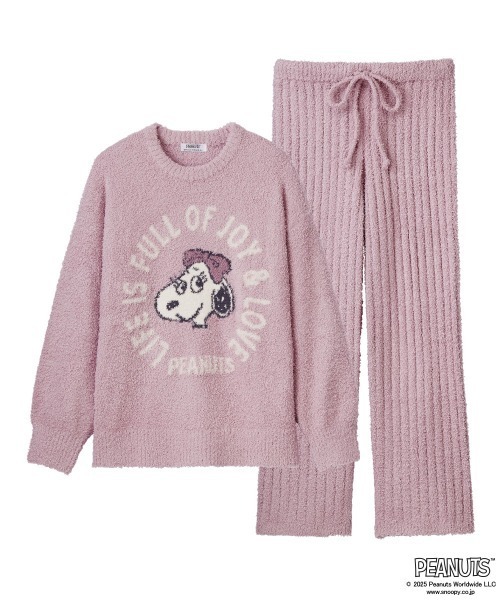 PEANUTS スヌーピー フェイス ニット 長袖 上下セット（ルームウェア