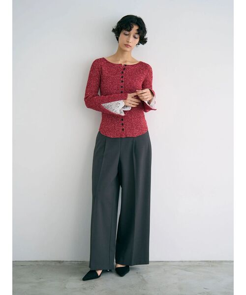 LAGUNAMOON（ラグナムーン）の「レーススリーブニットプルオーバー（ニット/セーター・レディース・レッド/ブラック/アイボリー・FREE）」の16枚目の写真