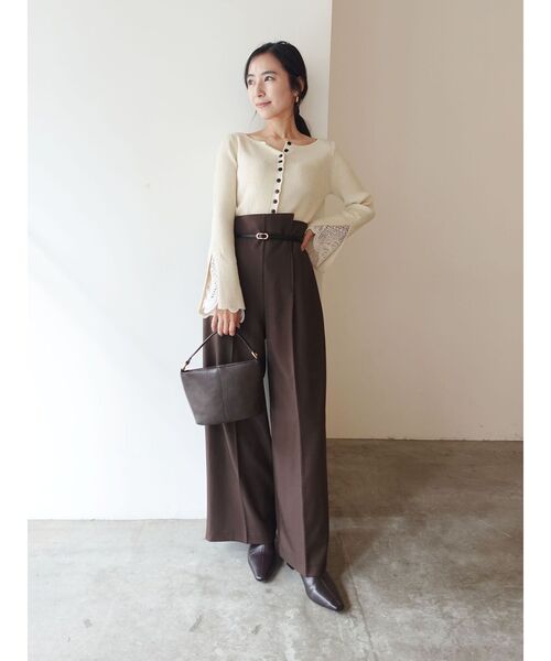 セール】レーススリーブニットプルオーバー（ニット/セーター