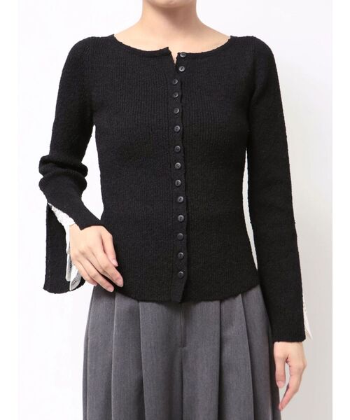 LAGUNAMOON（ラグナムーン）の「レーススリーブニットプルオーバー（ニット/セーター・レディース・レッド/ブラック/アイボリー・FREE）」の4枚目の写真