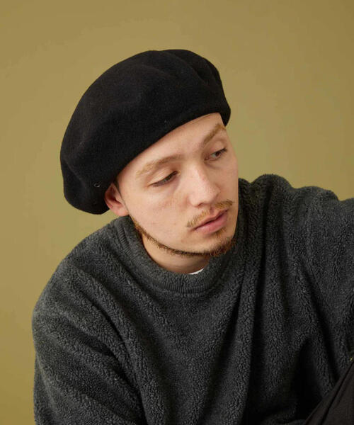CPH（シーピーエイチ）の「CPH/シーピーエイチ/BERET SOLID WOOL/611WO（ハンチング/ベレー帽・メンズ・グレー/ブラック・F）」の10枚目の写真