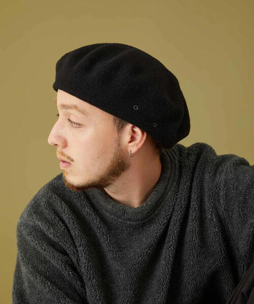 CPH（シーピーエイチ）の「CPH/シーピーエイチ/BERET SOLID WOOL/611WO（ハンチング/ベレー帽・メンズ・グレー/ブラック・F）」の13枚目の写真
