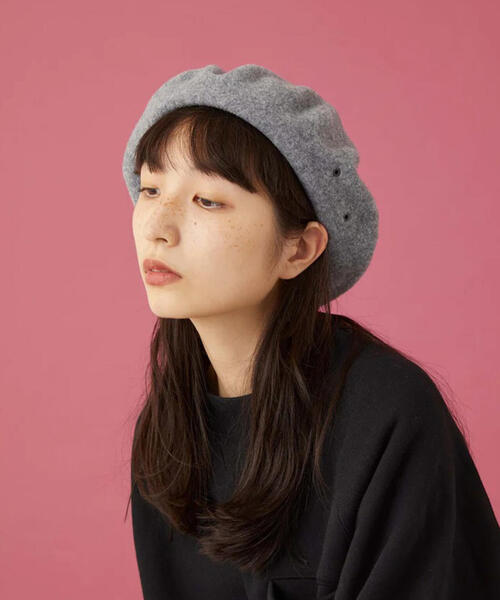 CPH（シーピーエイチ）の「CPH/シーピーエイチ/BERET SOLID WOOL/611WO（ハンチング/ベレー帽・メンズ・グレー/ブラック・F）」の16枚目の写真