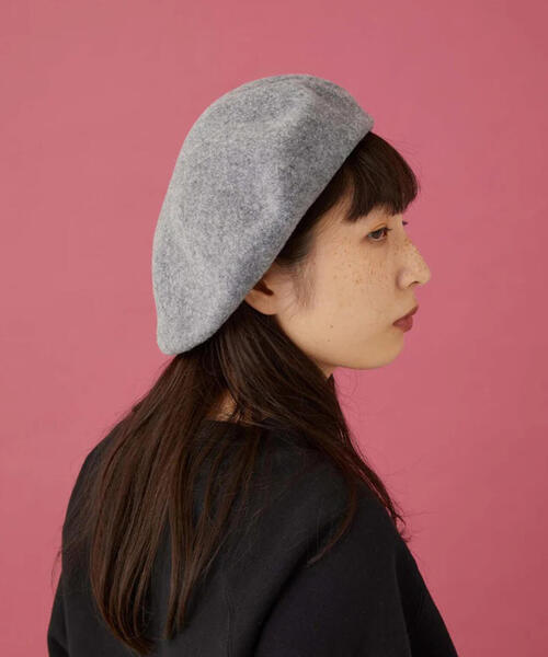 CPH（シーピーエイチ）の「CPH/シーピーエイチ/BERET SOLID WOOL/611WO（ハンチング/ベレー帽・メンズ・グレー/ブラック・F）」の17枚目の写真