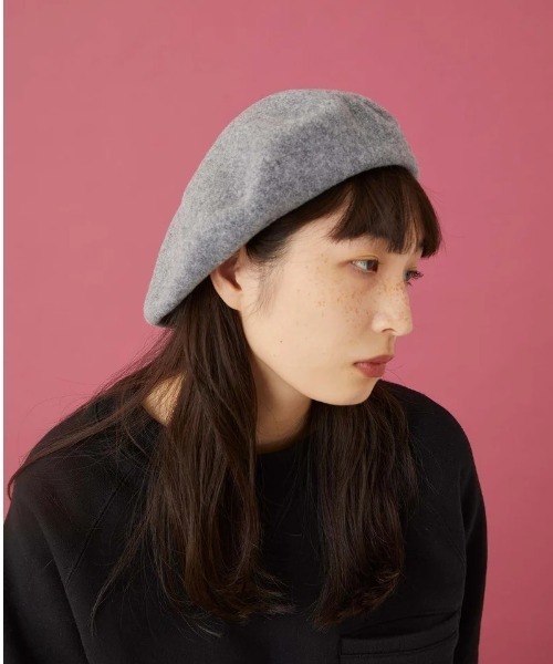CPH（シーピーエイチ）の「CPH/シーピーエイチ/BERET SOLID WOOL/611WO（ハンチング/ベレー帽・メンズ・グレー/ブラック・F）」の4枚目の写真