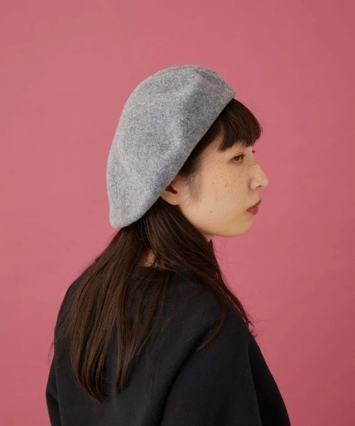 CPH（シーピーエイチ）の「CPH/シーピーエイチ/BERET SOLID WOOL/611WO（ハンチング/ベレー帽・メンズ・グレー/ブラック・F）」の5枚目の写真