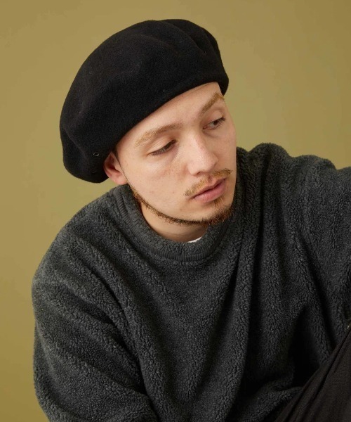 CPH（シーピーエイチ）の「CPH/シーピーエイチ/BERET SOLID WOOL/611WO（ハンチング/ベレー帽・メンズ・グレー/ブラック・F）」の6枚目の写真