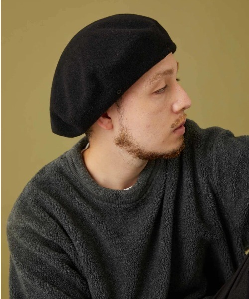 CPH（シーピーエイチ）の「CPH/シーピーエイチ/BERET SOLID WOOL/611WO（ハンチング/ベレー帽・メンズ・グレー/ブラック・F）」の7枚目の写真