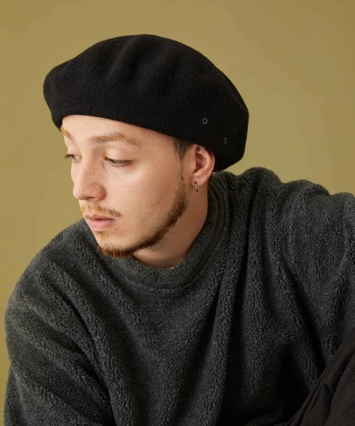 CPH（シーピーエイチ）の「CPH/シーピーエイチ/BERET SOLID WOOL/611WO（ハンチング/ベレー帽・メンズ・グレー/ブラック・F）」の8枚目の写真