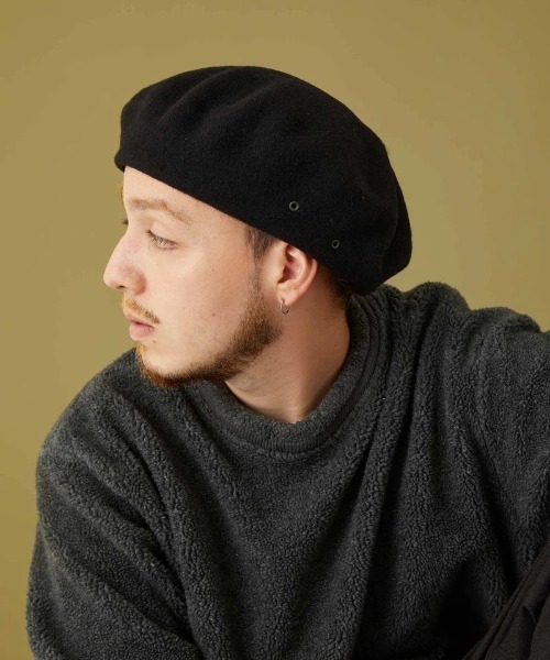 CPH（シーピーエイチ）の「CPH/シーピーエイチ/BERET SOLID WOOL/611WO（ハンチング/ベレー帽・メンズ・グレー/ブラック・F）」の9枚目の写真