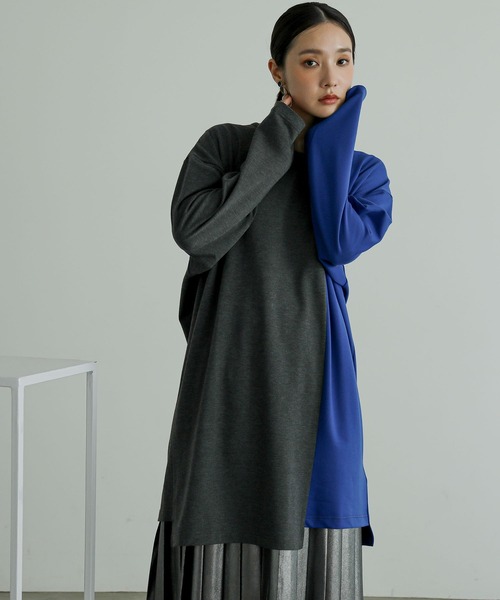 n'OrLABEL(ノアールレーベル)の「『身頃切替タック袖T長袖』(Tシャツ/カットソー・レディース・ブラック/カーキ/グレー・FREE)」の12枚目の写真