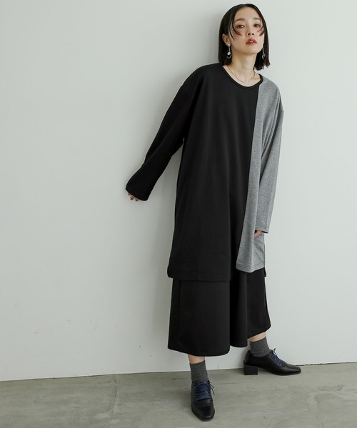 n'OrLABEL(ノアールレーベル)の「『身頃切替タック袖T長袖』(Tシャツ/カットソー・レディース・ブラック/カーキ/グレー・FREE)」の20枚目の写真