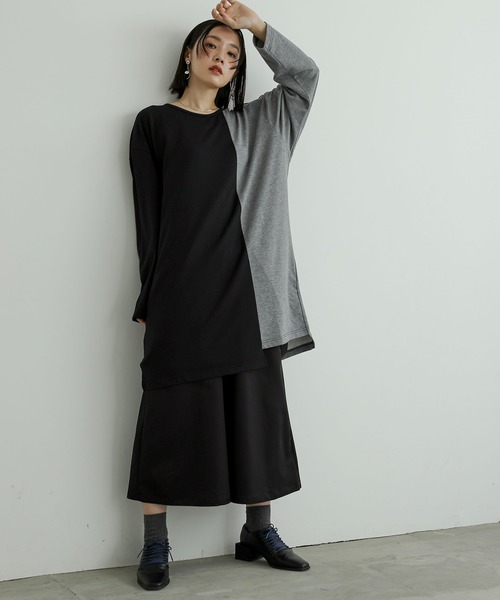 n'OrLABEL(ノアールレーベル)の「『身頃切替タック袖T長袖』(Tシャツ/カットソー・レディース・ブラック/カーキ/グレー・FREE)」の21枚目の写真