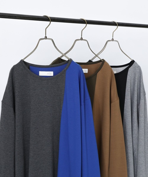 n'OrLABEL(ノアールレーベル)の「『身頃切替タック袖T長袖』(Tシャツ/カットソー・レディース・ブラック/カーキ/グレー・FREE)」の4枚目の写真