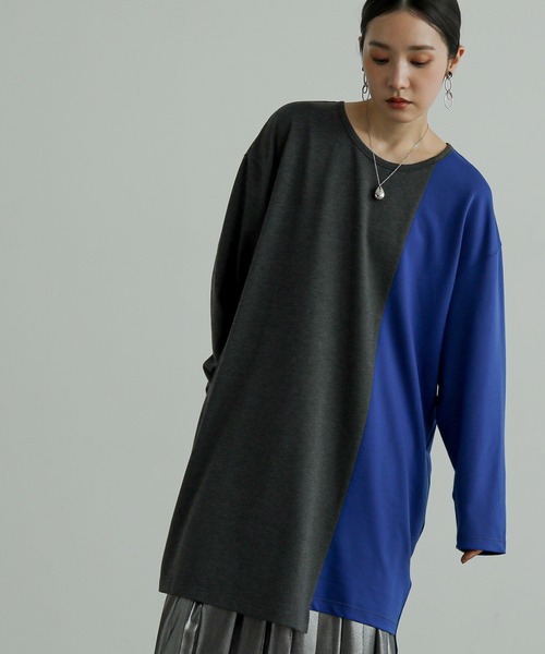 n'OrLABEL(ノアールレーベル)の「『身頃切替タック袖T長袖』(Tシャツ/カットソー・レディース・ブラック/カーキ/グレー・FREE)」の13枚目の写真