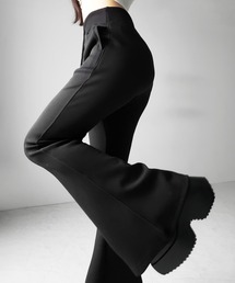 me+em select(�~�[���Z���N�g)�́y �Qcolor �z�n�C�E�G�X�g�����z���X�E�F�b�g�t���A�p���c �^ high waist wanghong sweat flare pants(�X�E�F�b�g�p���c)