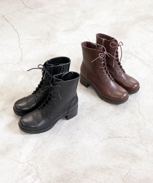 あしながおじさん（アシナガオジサン）の「防滑｜レースアップブーツ　2810597（ブーツ・レディース・ブラウン/ダークブラウン/ブラック・22.5cm/23cm/23.5cm/24cm/24.5cm）」の2枚目の写真