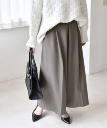 quaranciel:〈洗濯機可能〉ウォーム タック ワイド キュロット パンツ